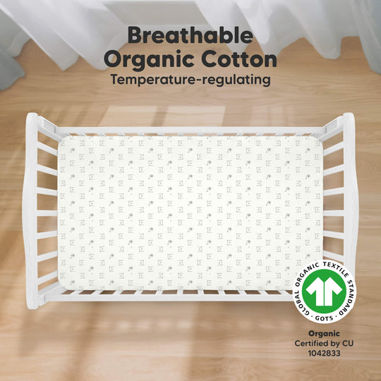 Soothe Fitted Crib Sheet (Bunnies)