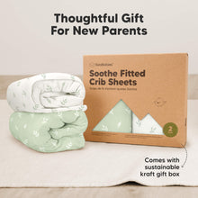 Load image into Gallery viewer, Soothe Fitted Crib Sheet (Herb)
