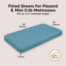 Load image into Gallery viewer, Soothe Fitted Mini Crib Sheet (Dragon Tale)
