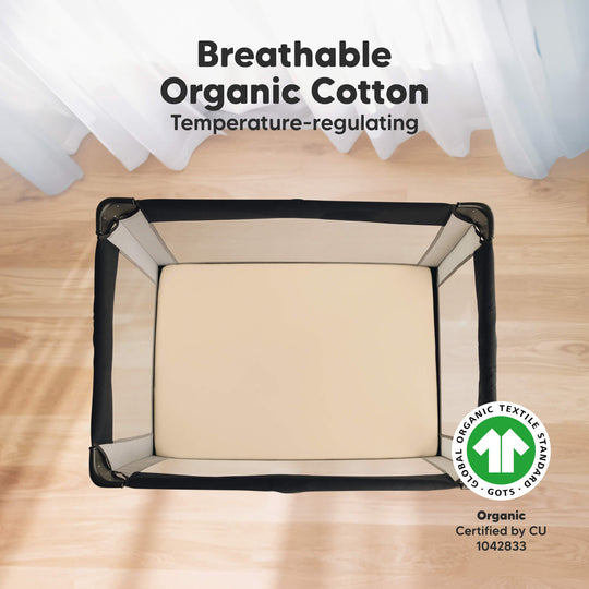 Soothe Fitted Mini Crib Sheet (Khaki)