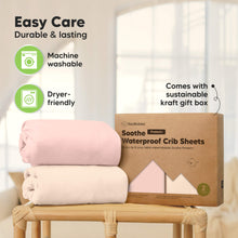 Load image into Gallery viewer, 2-Pack Soothe [Protect+] Waterproof Crib Sheets (Cameo)
