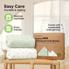 Load image into Gallery viewer, 2-Pack Soothe [Protect+] Waterproof Crib Sheets (Herb)
