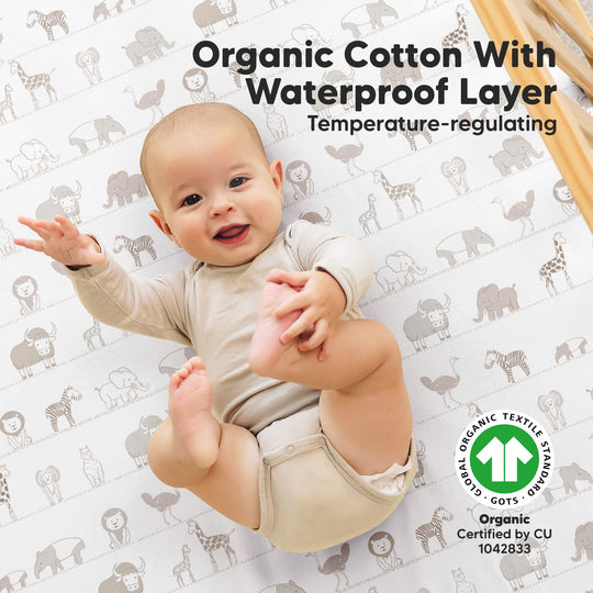 2-Pack Soothe [Protect+] Waterproof Crib Sheets (Savannah)