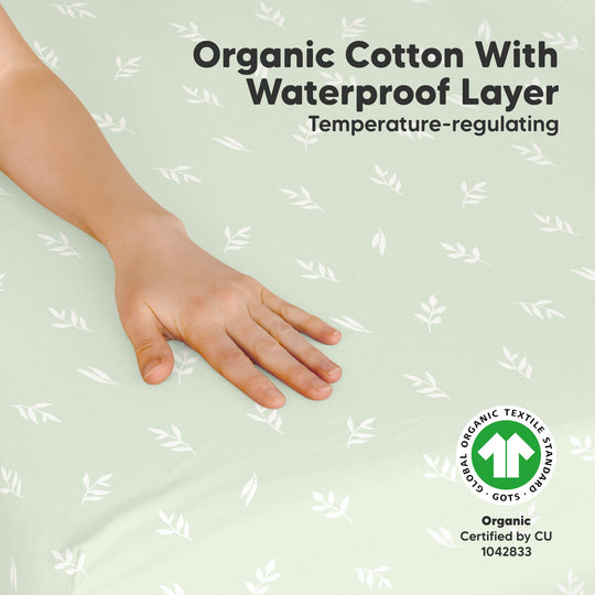 2-Pack Soothe [Protect+] Waterproof Mini Crib Sheets (Herb)