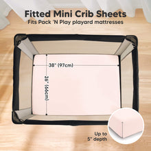 Load image into Gallery viewer, 2-Pack Soothe [Protect+] Waterproof Mini Crib Sheets (Mist Rose)
