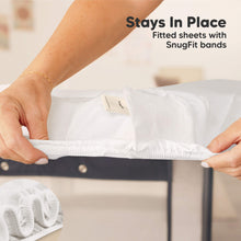 Load image into Gallery viewer, 2-Pack Soothe [Protect+] Waterproof Mini Crib Sheets (Soft White)
