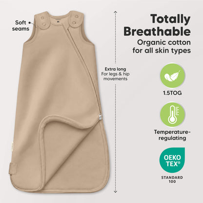 Totally breathable - organic cotton for all skin types (lightweight 1.5TOG, temperature-regulating, and organic certified by CU 1042833)
 34009457885370