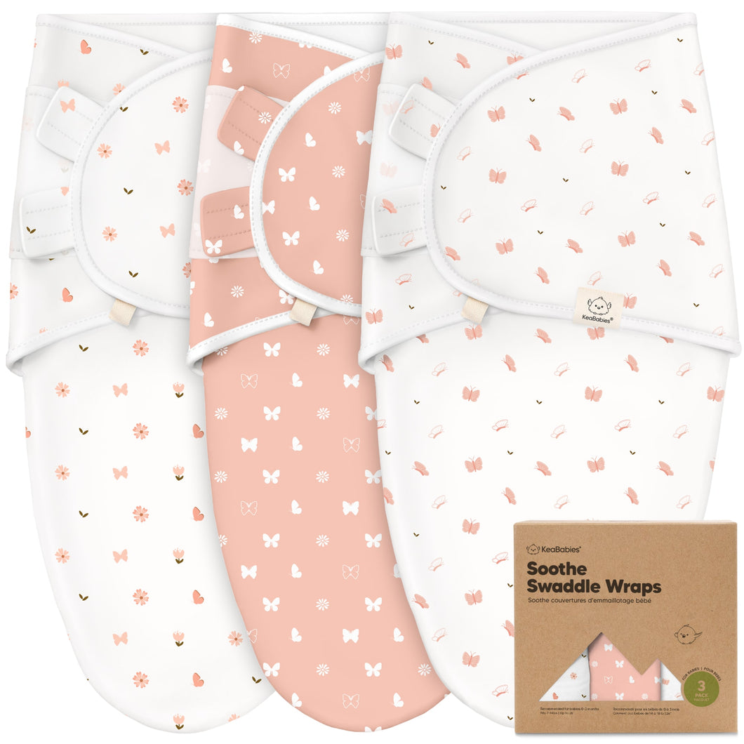 3-Pack Soothe Swaddle Wraps (Butterflies)