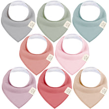 Load image into Gallery viewer, 8-Pack Organic Bandana Bibs (Girl)
