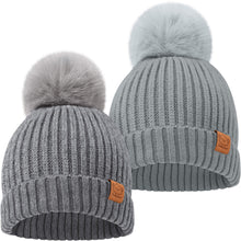Load image into Gallery viewer, 2-Pack Pom Knitted Beanie
