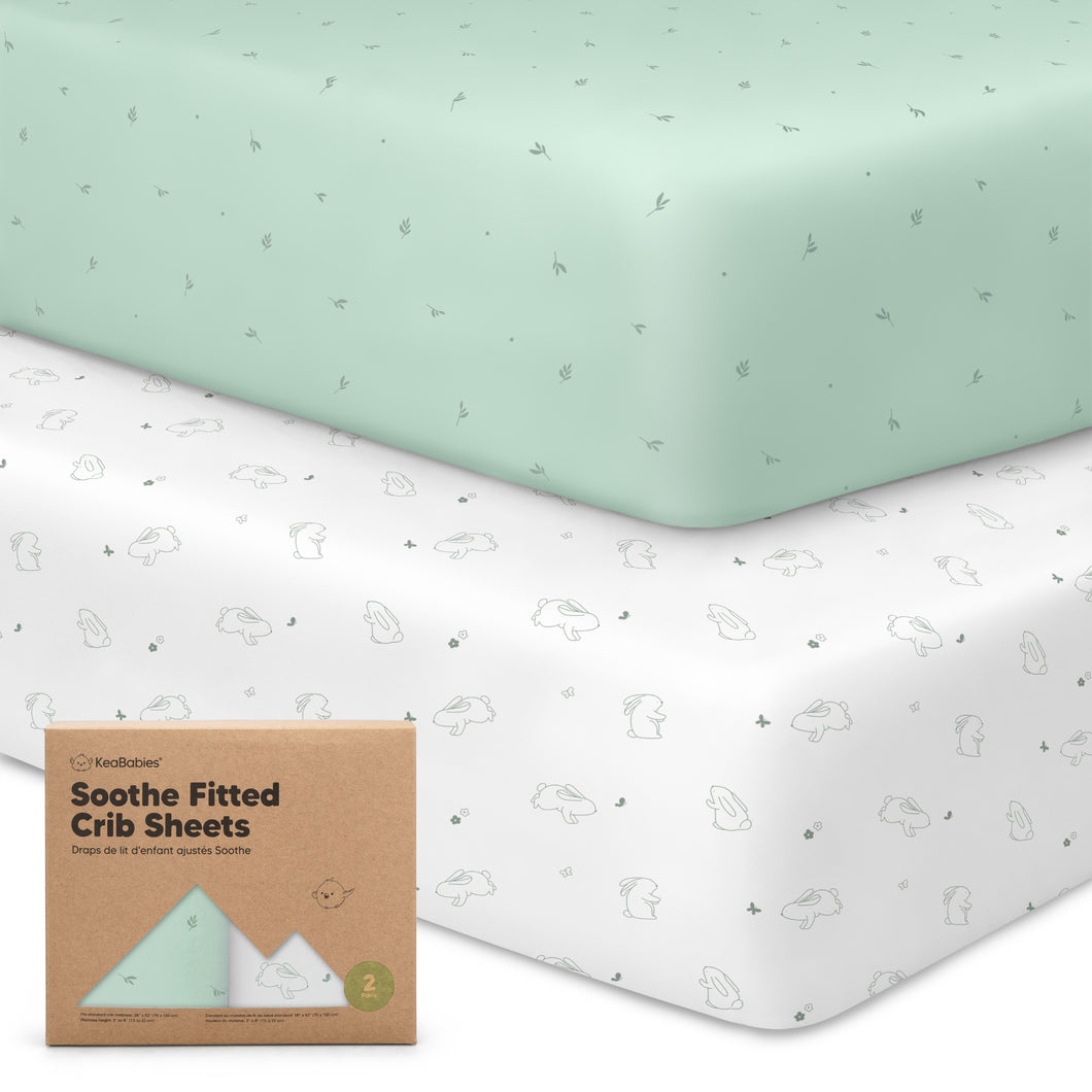 Soothe Fitted Crib Sheet (Bunnies)
