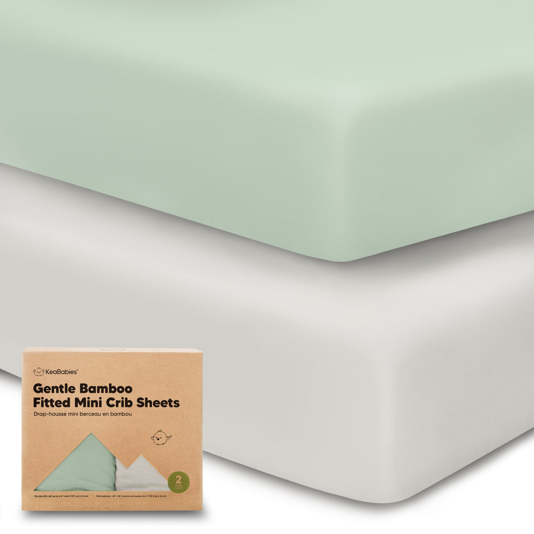 Gentle Bamboo Fitted Mini Crib Sheets (Sage)