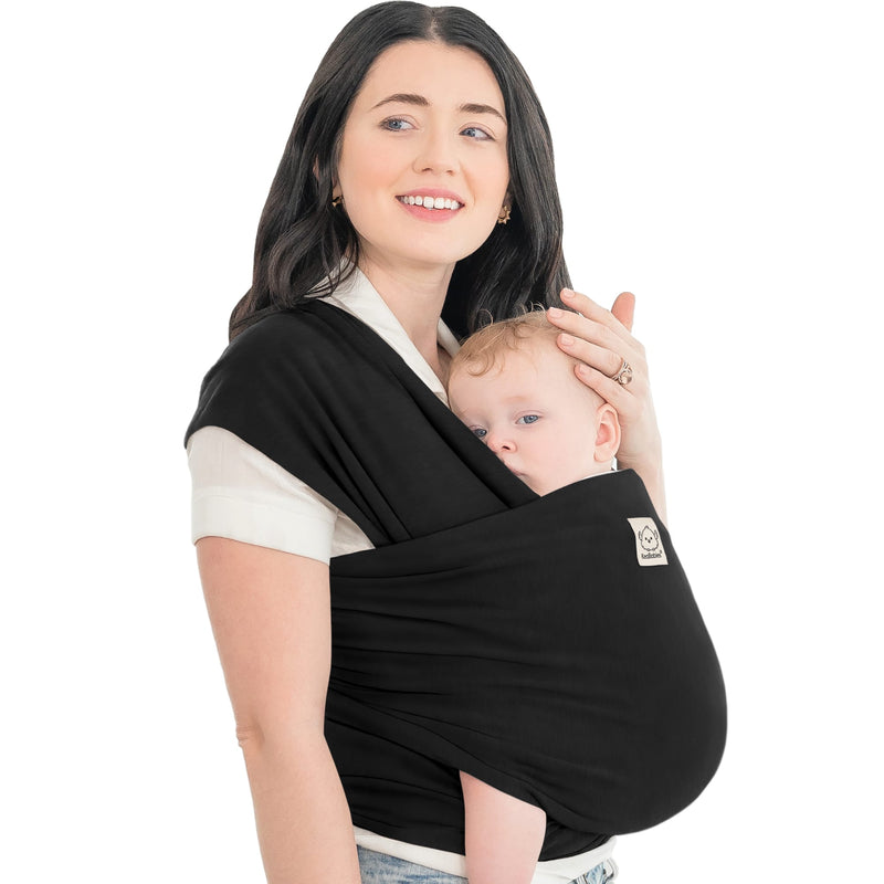 KeaBabies All-in-1 Baby Wrap Carrier, Stretchy Baby Sling, Newborn, Infant (Trendy Black)