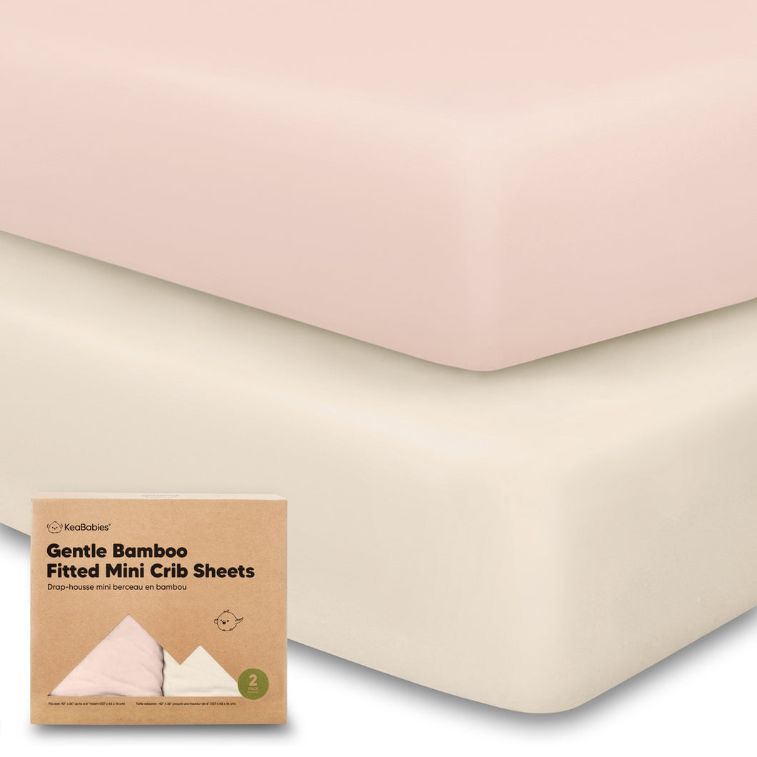 Gentle Bamboo Fitted Mini Crib Sheets (Cameo)
