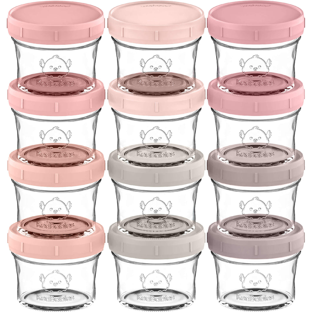 Prep Jars Baby Food Storage Glass Container (Roseate)