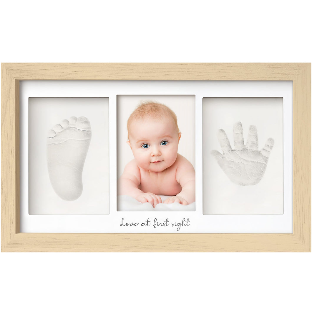 Baby Handprint & Footprint Keepsake Duo Frame (Ash Wood)