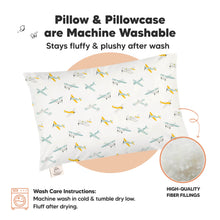 Load image into Gallery viewer, Jumbo Toddler Pillow with Pillowcase (Plane)
