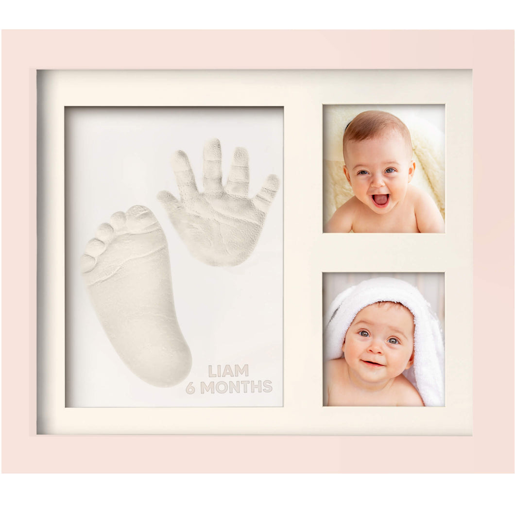 Baby Handprint & Footprint Keepsake Solo Frame (Petal Pink)