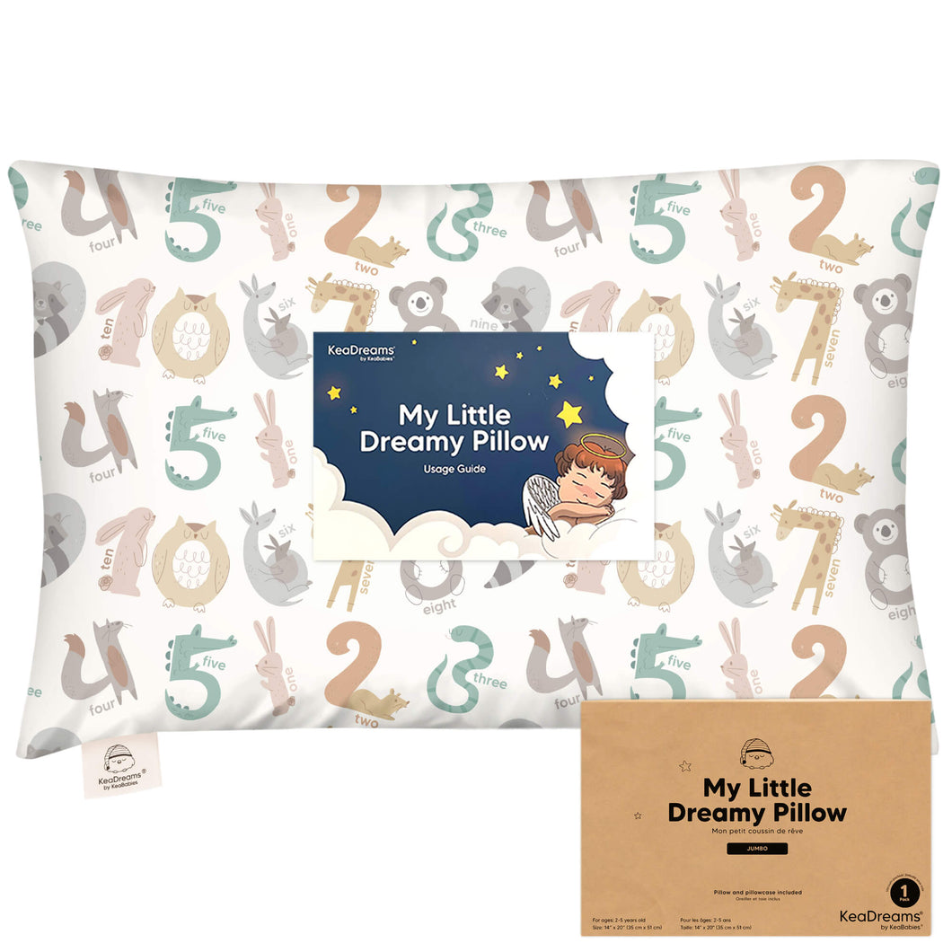 Jumbo Toddler Pillow with Pillowcase (Wild Count)
