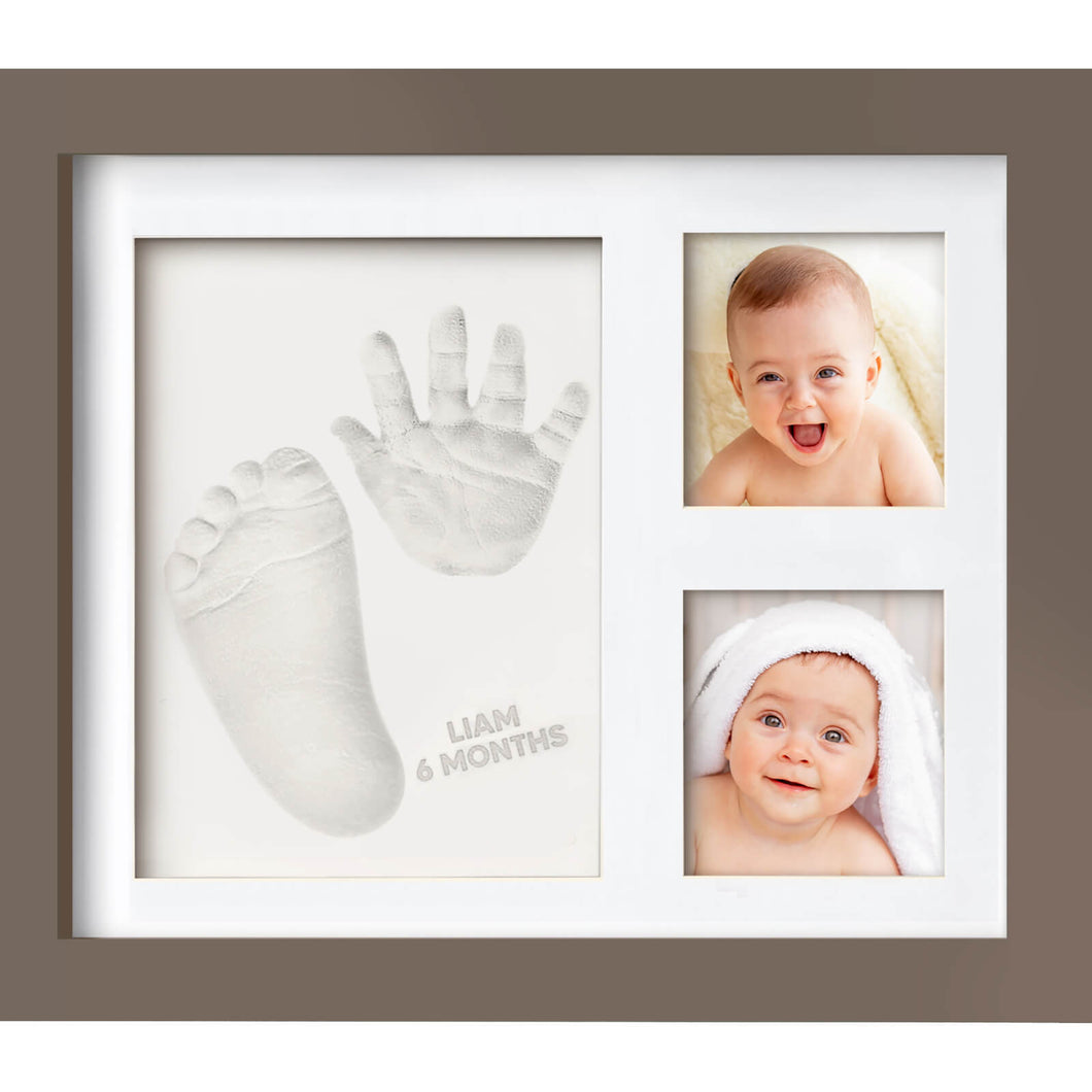 Baby Handprint & Footprint Keepsake Solo Frame (Taupe)