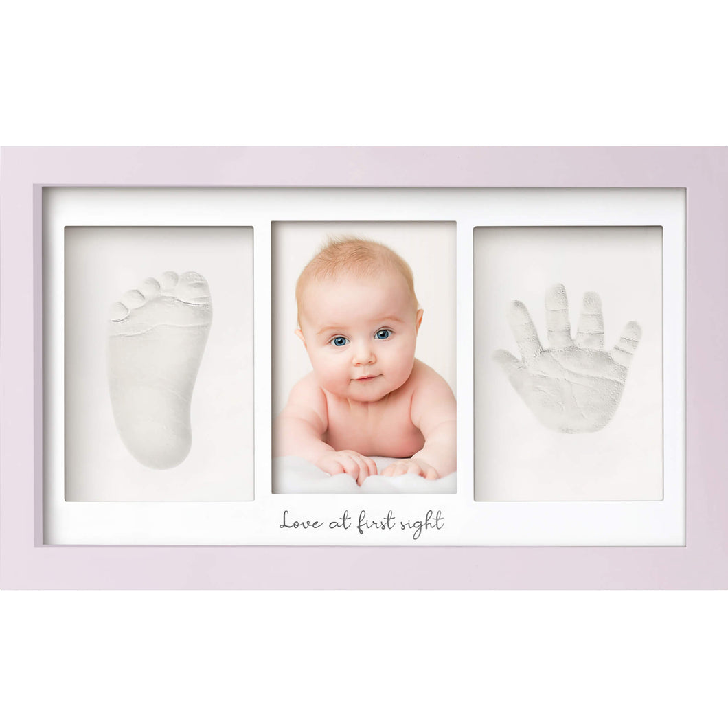 Baby Handprint & Footprint Keepsake Duo Frame (Soft Lilac)