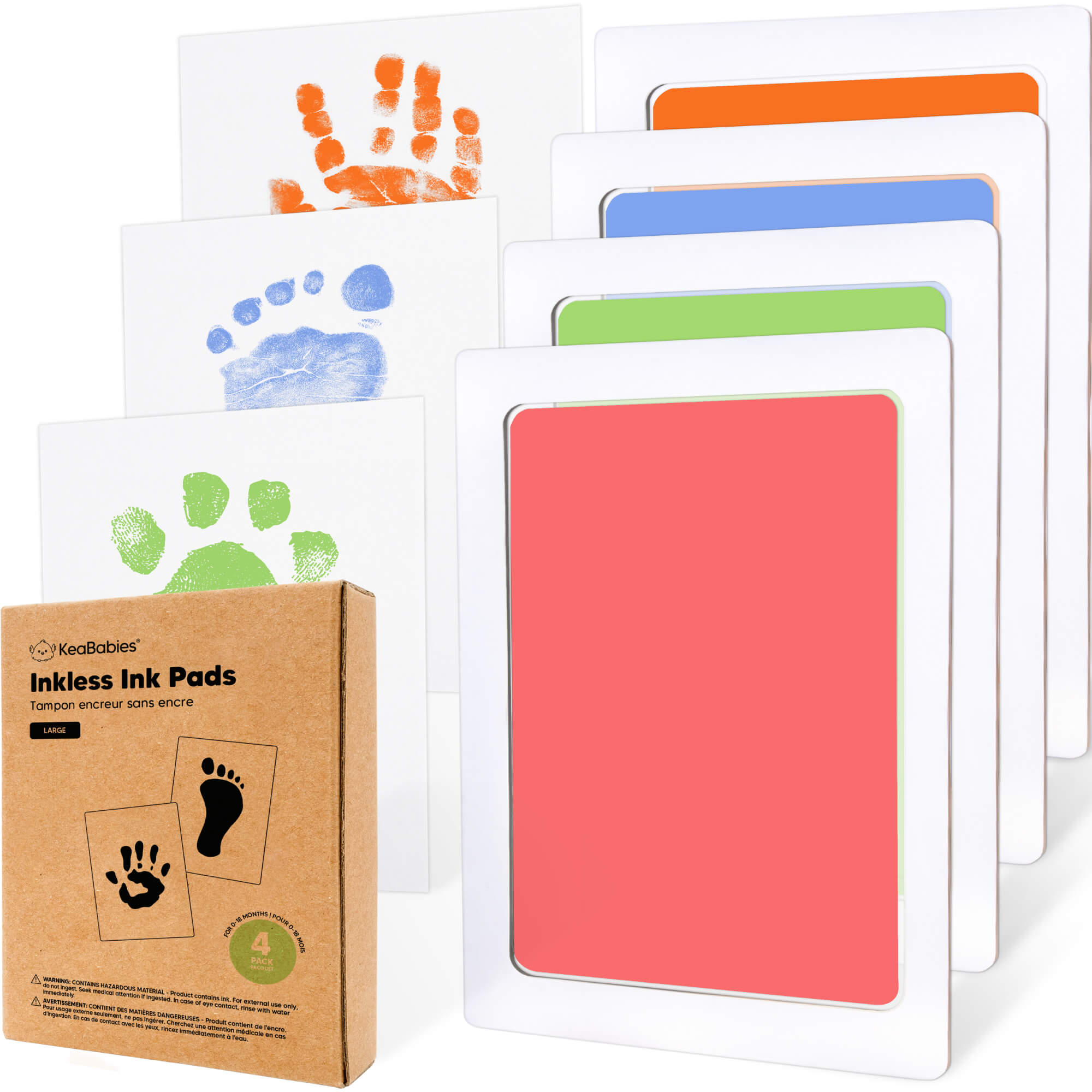  KeaBabies Baby Hand and Footprint Kit & Inkless Hand and  Footprint Kit - Baby Footprint Kit - 4-Pack Ink Pad for Baby Hand and  Footprints - Newborn Frame - Dog Paw