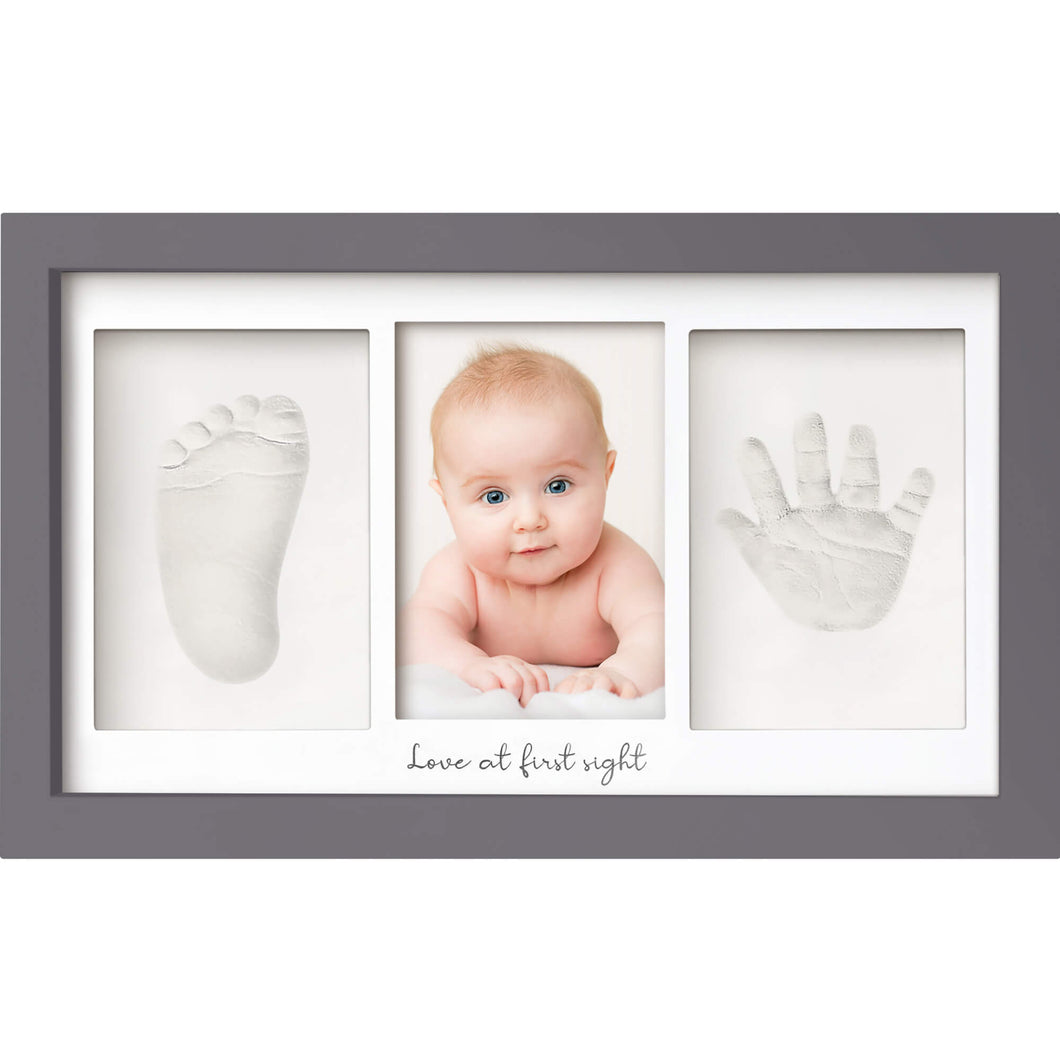 Baby Handprint & Footprint Keepsake Duo Frame (Gunmetal Gray)