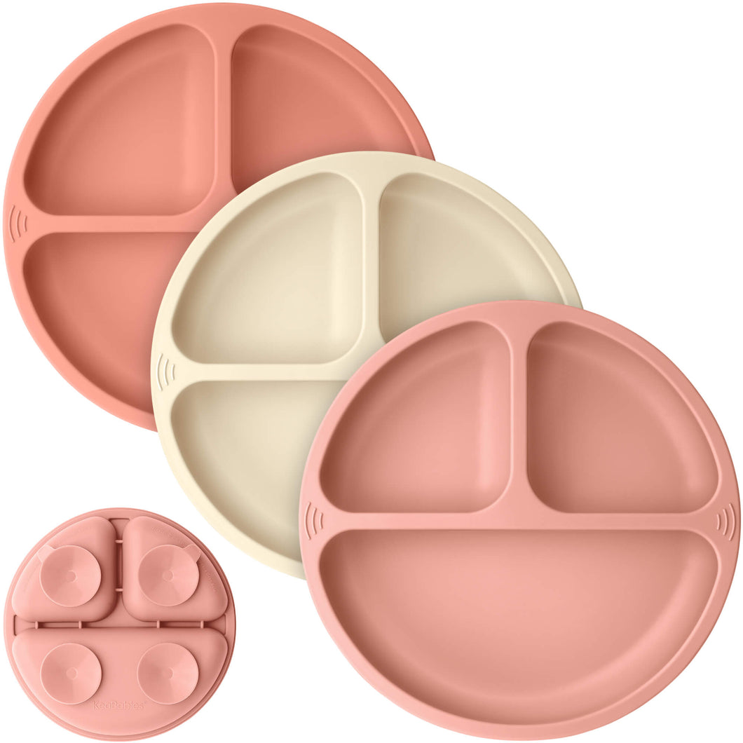 3-Pack Prep Silicone Suction Plates (Roseate)