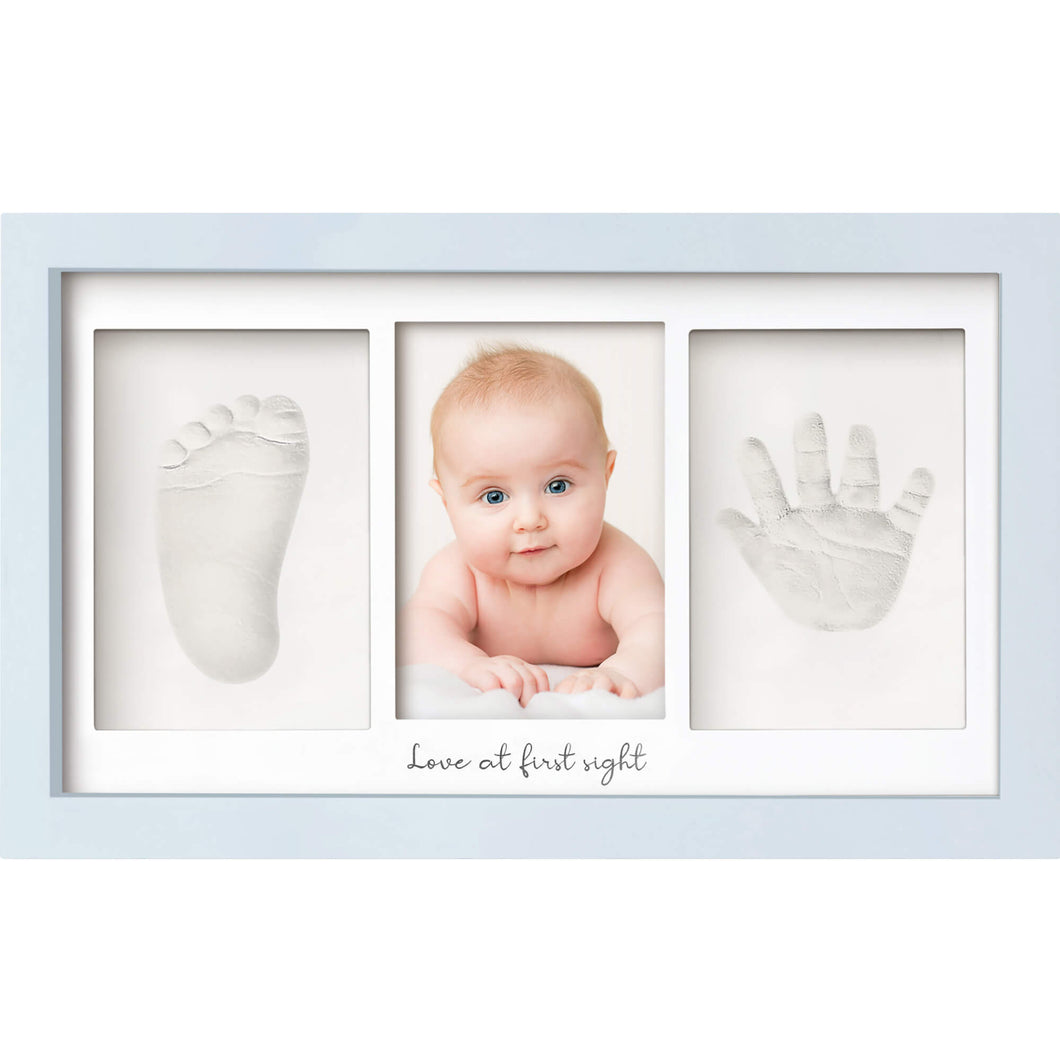 Baby Handprint & Footprint Keepsake Duo Frame (Mist Blue)