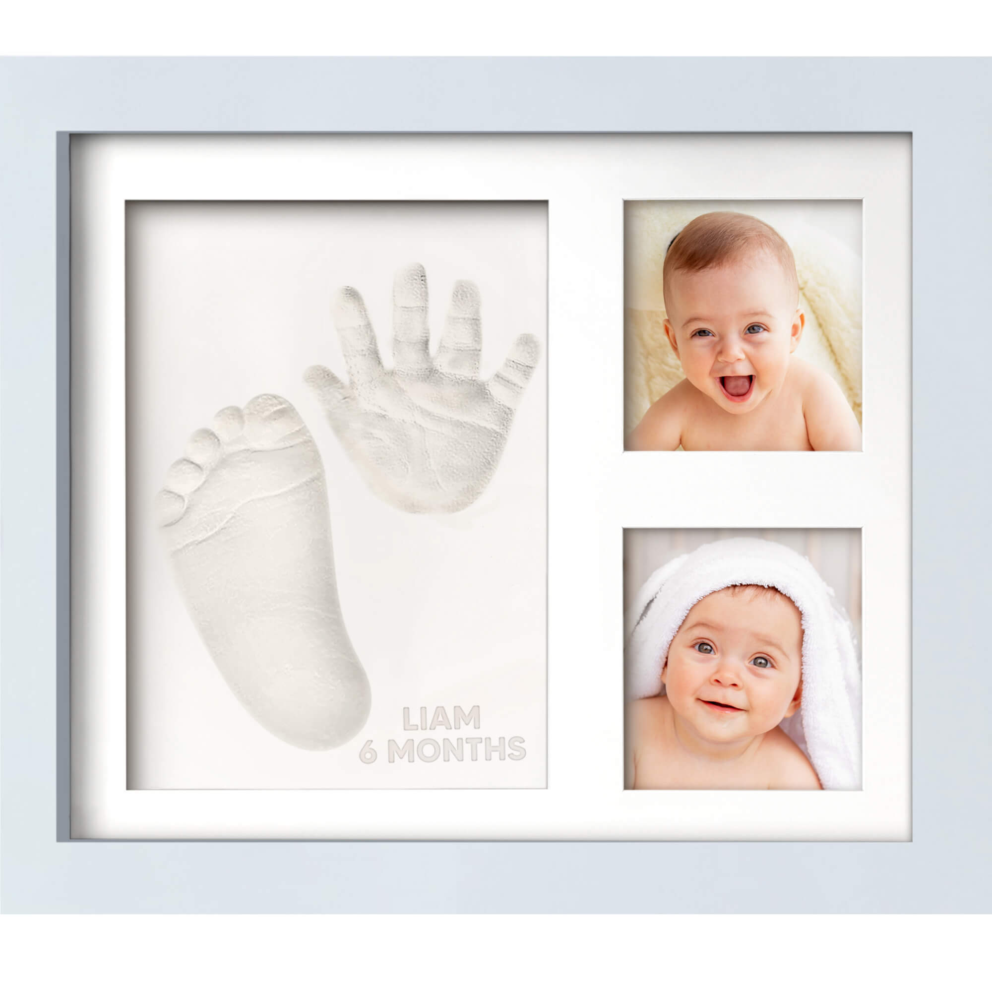 KeaBabies Solo Baby Hand and Footprint Kit, Baby Keepsake Picture Frames, Baby Handprint Kit, Newborn Baby Girl, Boy Gifts - Mist Blue