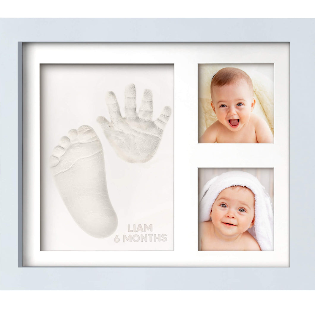 Baby Handprint & Footprint Keepsake Solo Frame (Mist Blue)