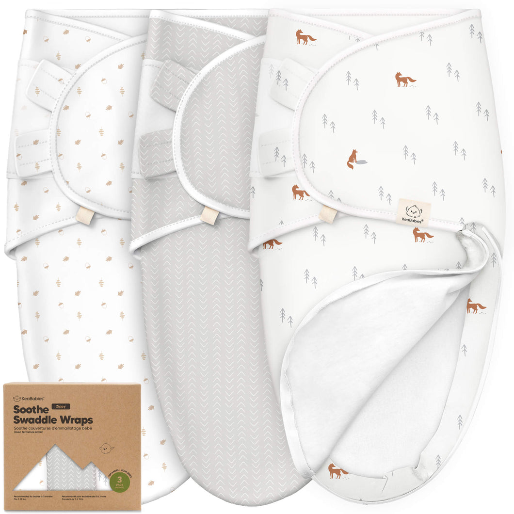 3-Pack Soothe Zippy Swaddle Wrap (Forest)