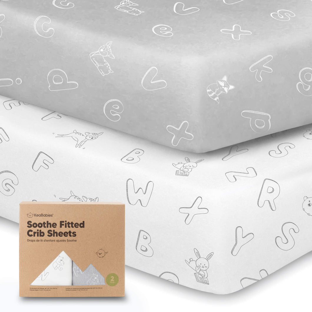 Soothe Fitted Crib Sheet (ABC Land Cloud)
