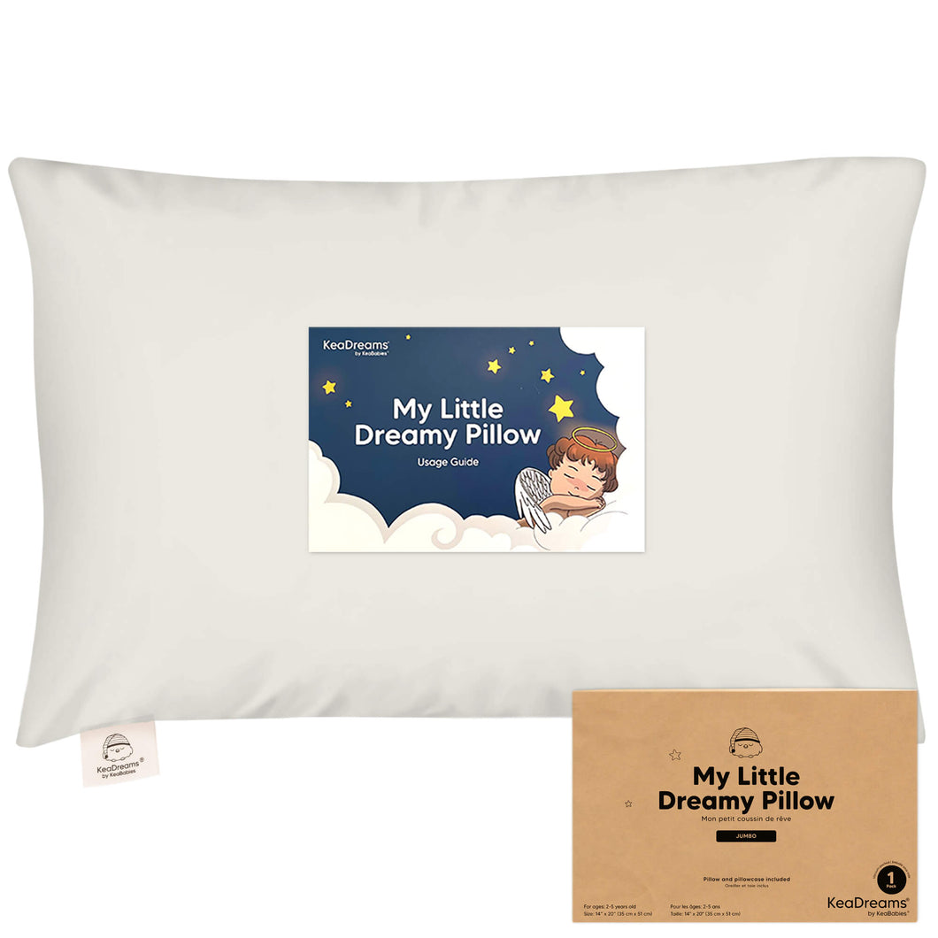 Jumbo Toddler Pillow with Pillowcase (Pearl Gray)