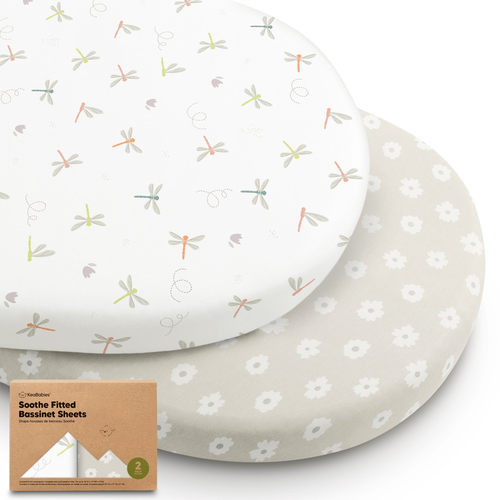 2-Pack Soothe Fitted Bassinet Sheets in Elly