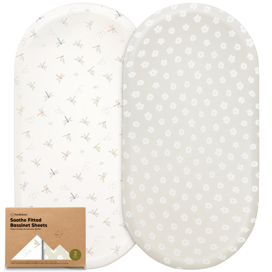 2-Pack Soothe Fitted Bassinet Sheets (Meadow)