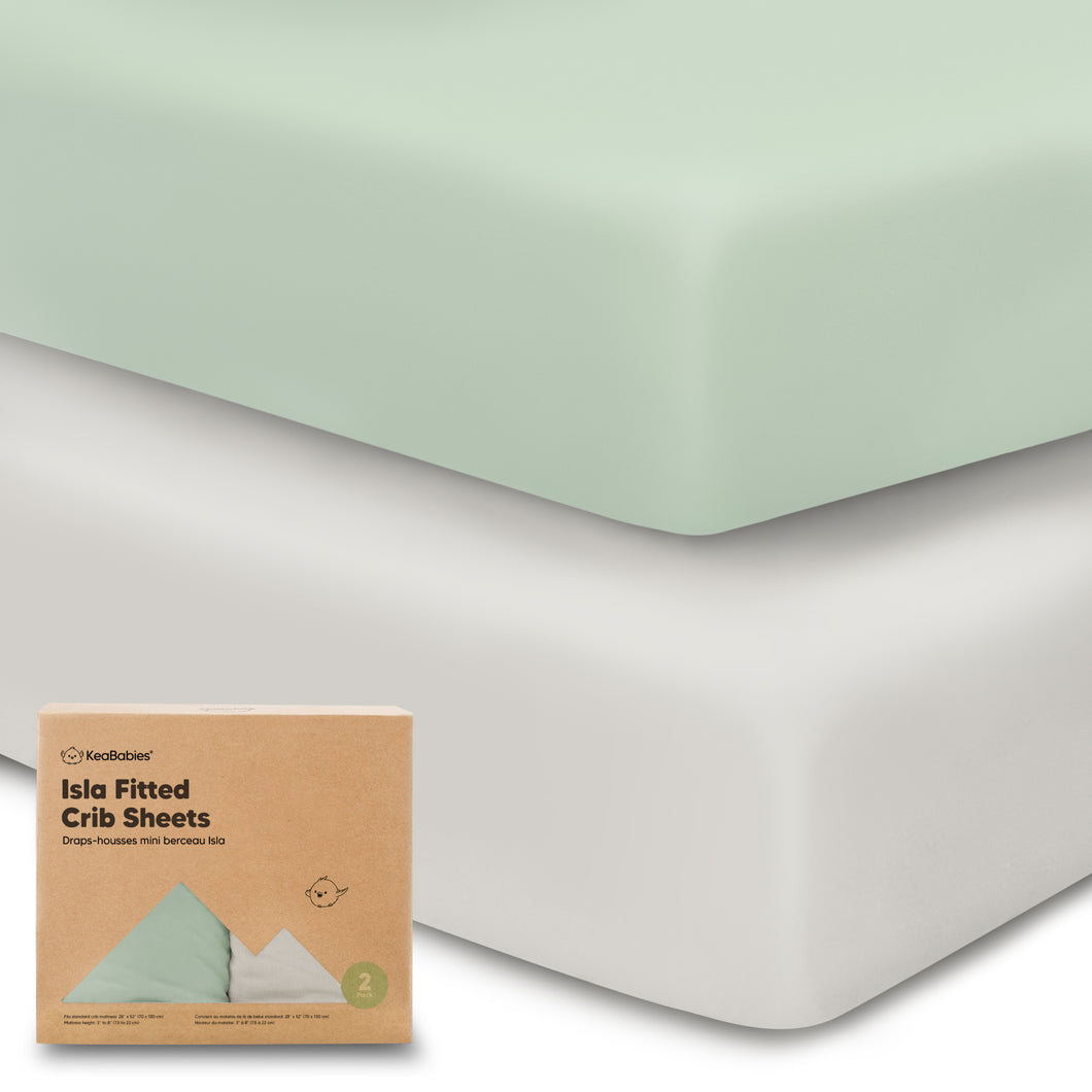 Isla Fitted Crib Sheets (Sage)
