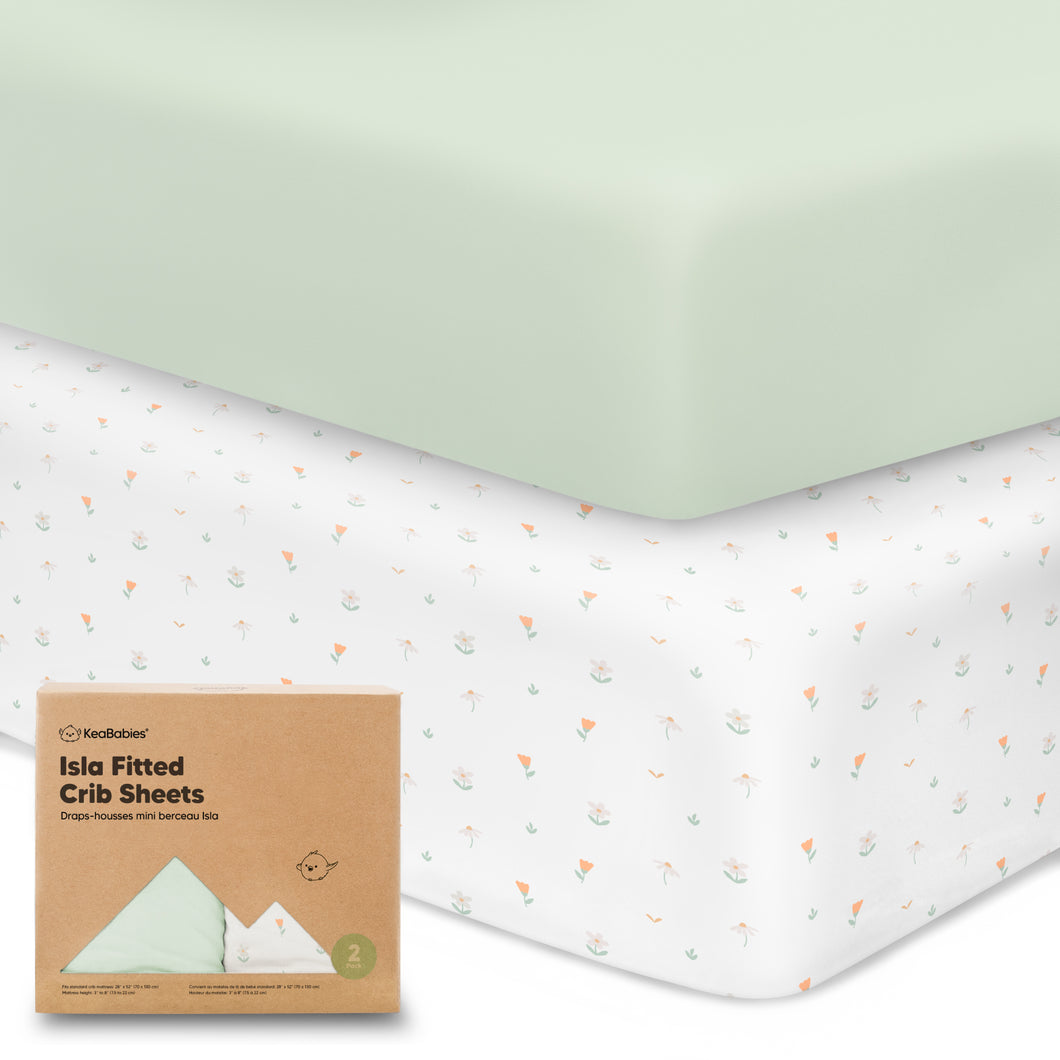 Isla Fitted Crib Sheets (Wildflowers)