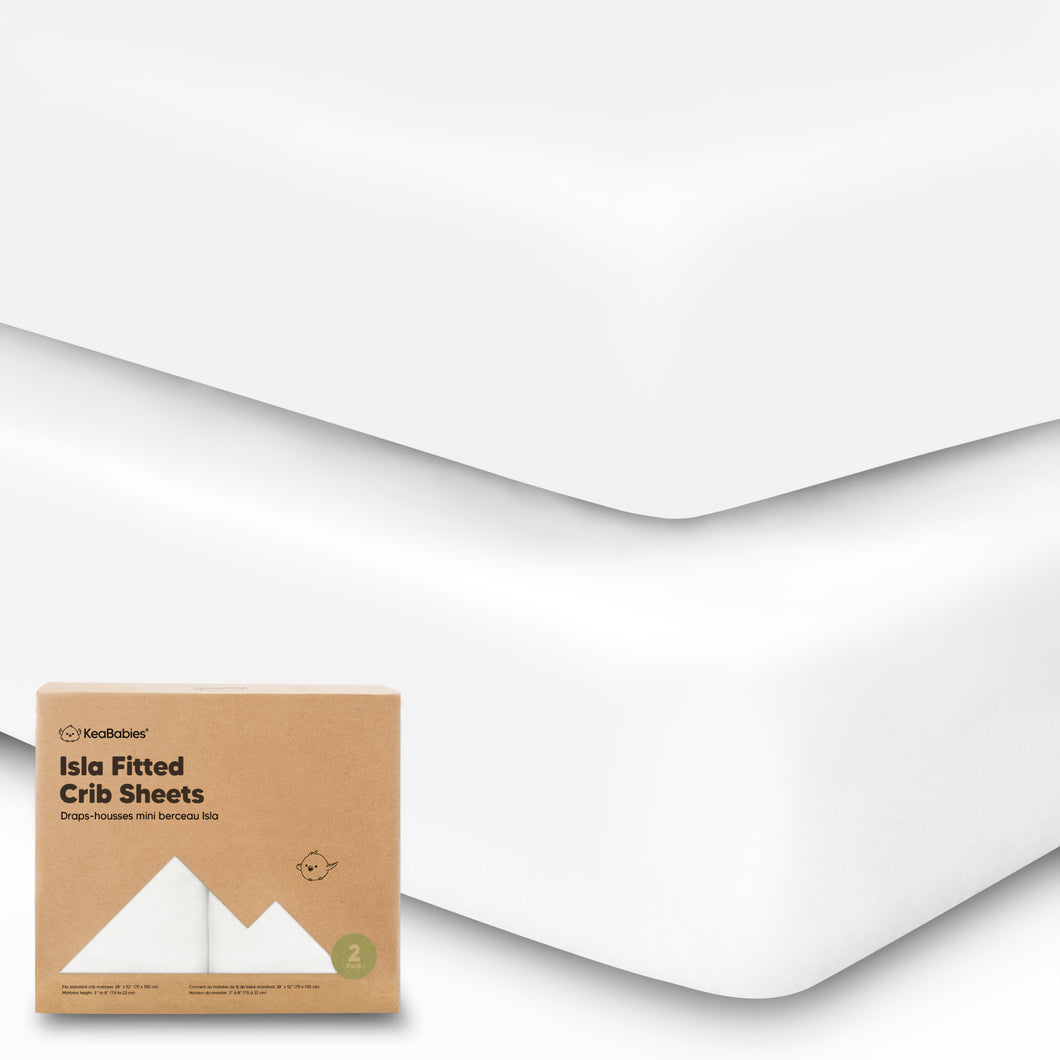 Isla Fitted Crib Sheets (Soft White)