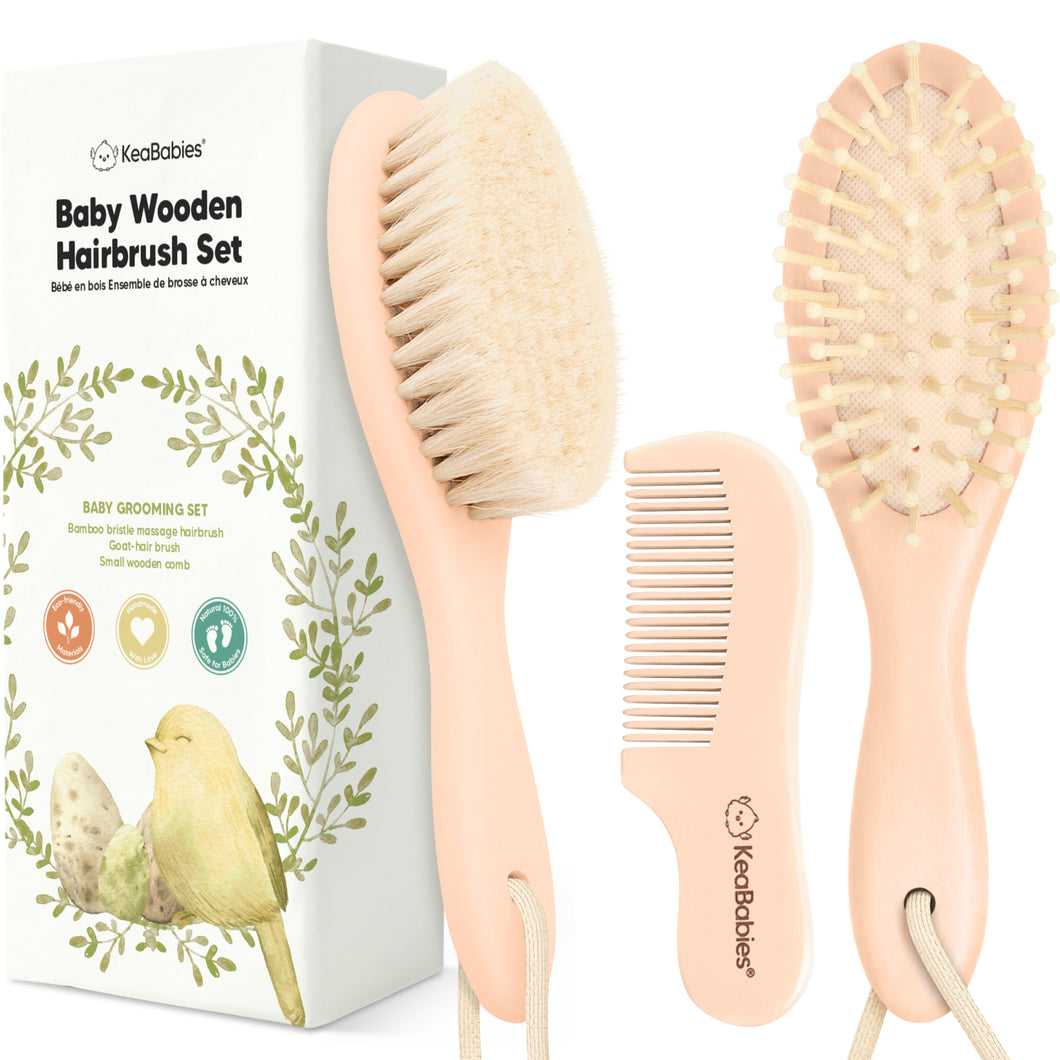 Baby Hair Brush and Comb Set (Peach)