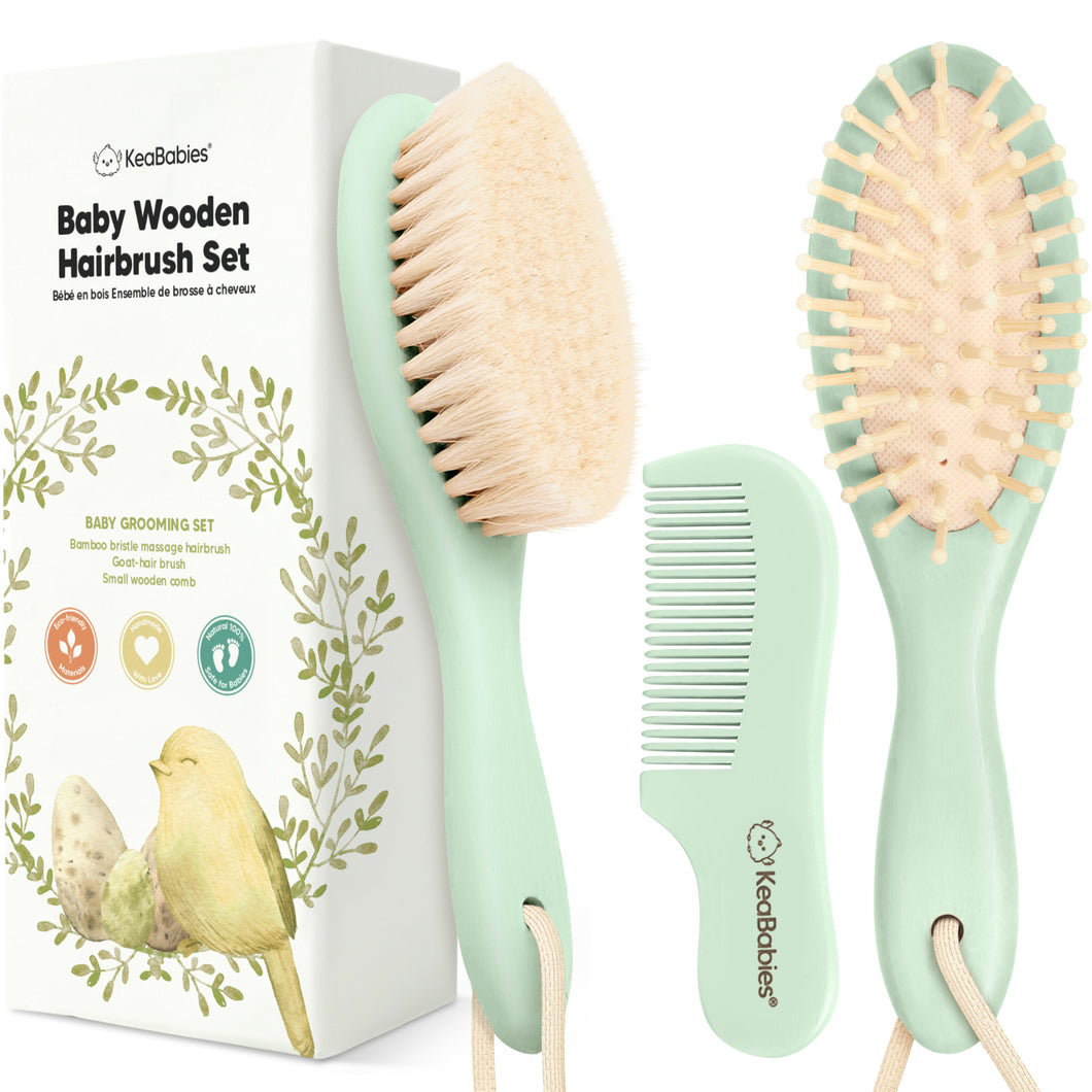 Baby Hair Brush and Comb Set (Sage)