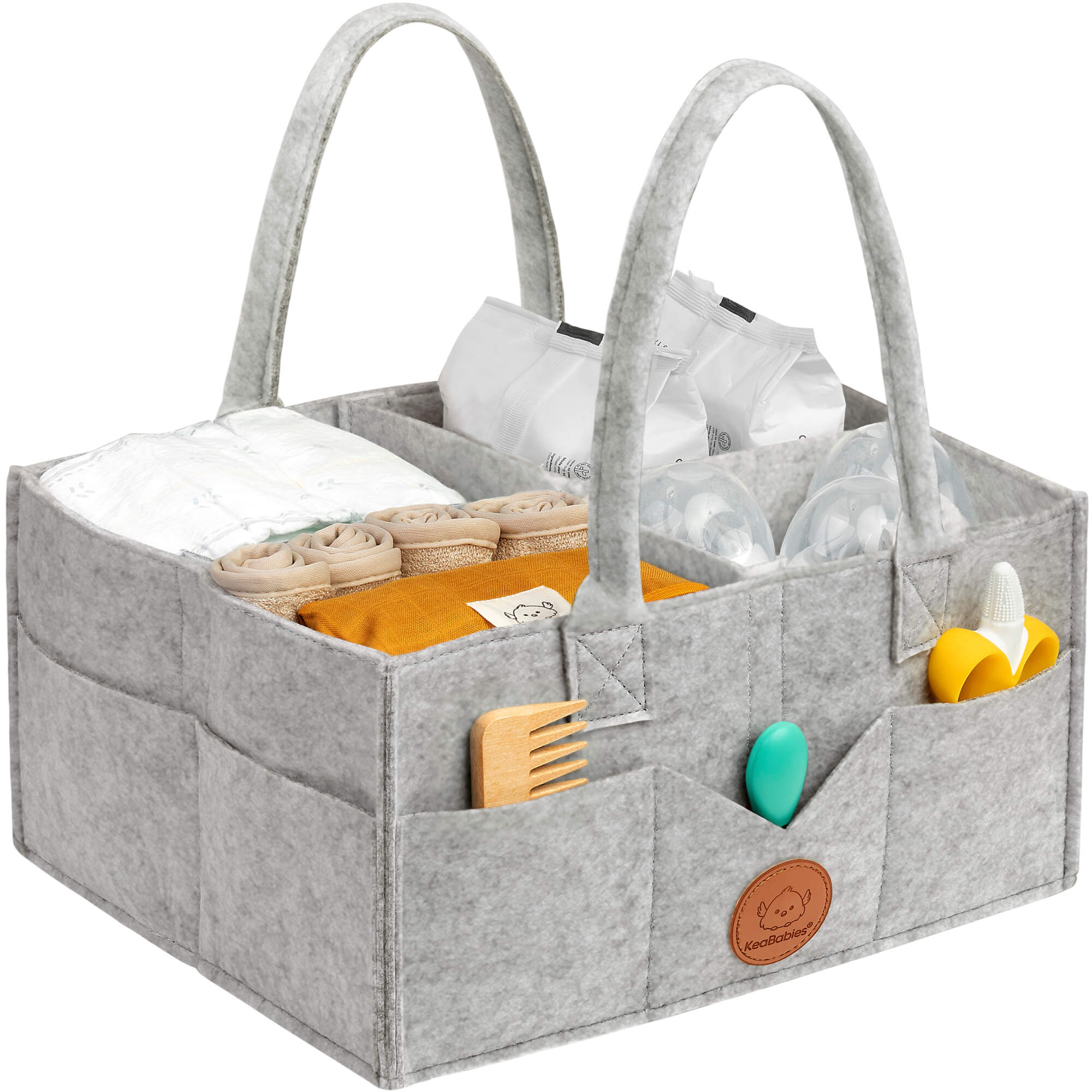 thumbnail image 2 of Byseng Large Portable Baby Diaper Caddy Organizer With Removable Dividers - Green 2 of 14