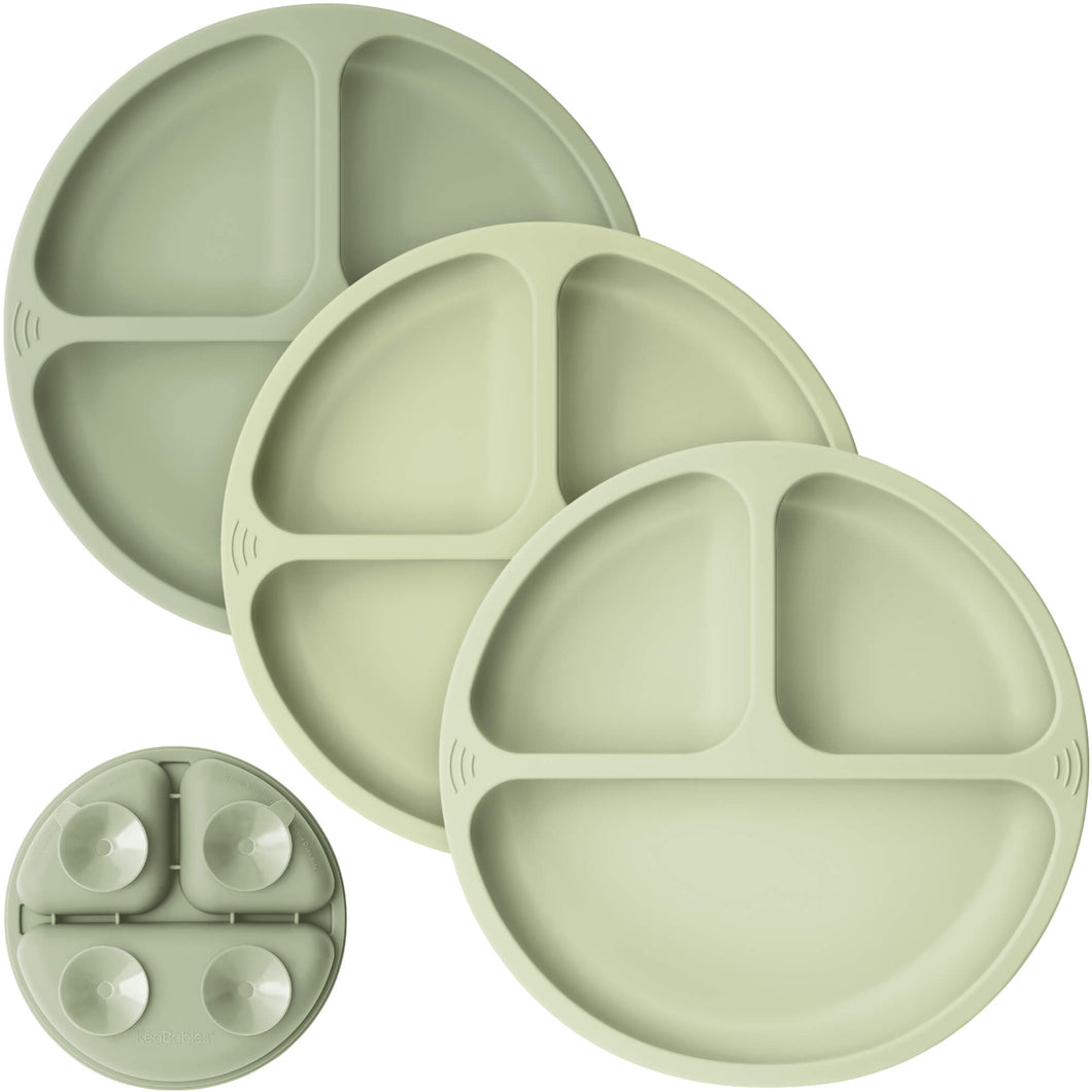 3-Pack Prep Silicone Suction Plates (Sage)