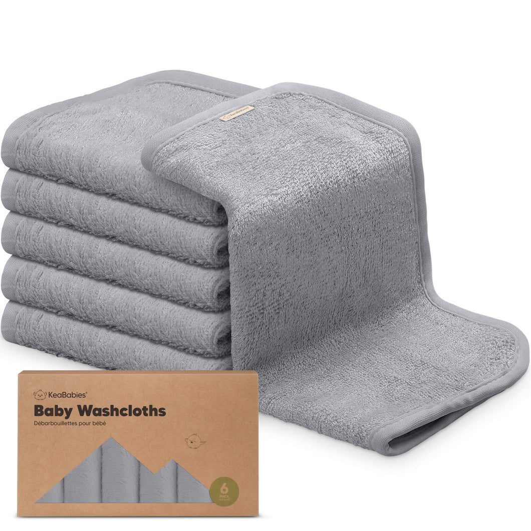 Deluxe Baby Washcloths (Cool Gray)