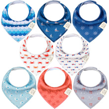 Load image into Gallery viewer, 8-Pack Organic Bandana Bibs (Boy)
