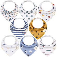 Load image into Gallery viewer, 8-Pack Organic Bandana Bibs (Boy)
