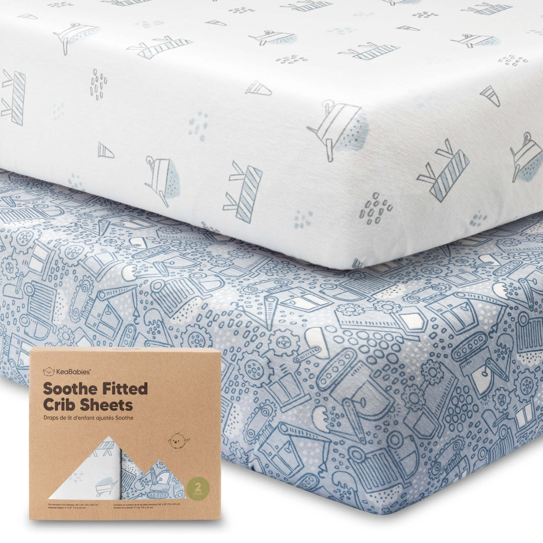 Soothe Fitted Crib Sheet (Excavation)