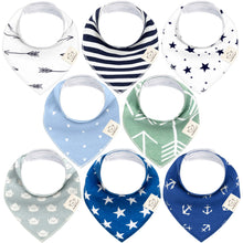 Load image into Gallery viewer, 8-Pack Organic Bandana Bibs (Boy)
