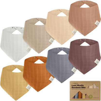 8-Pack Lumi Muslin Bandana Bibs 26642680283322