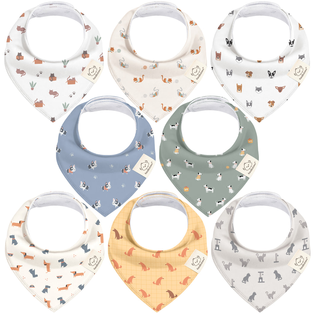 8-Pack Organic Bandana Bibs (Pets & Paws)